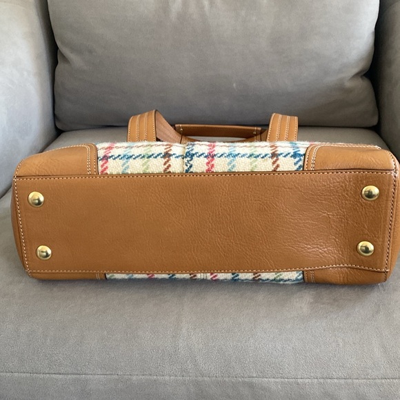 Vintage Coach Tattersall Wool Tweed Plaid Handbag (NWT) Multi Color Plaid - Picture 3 of 10